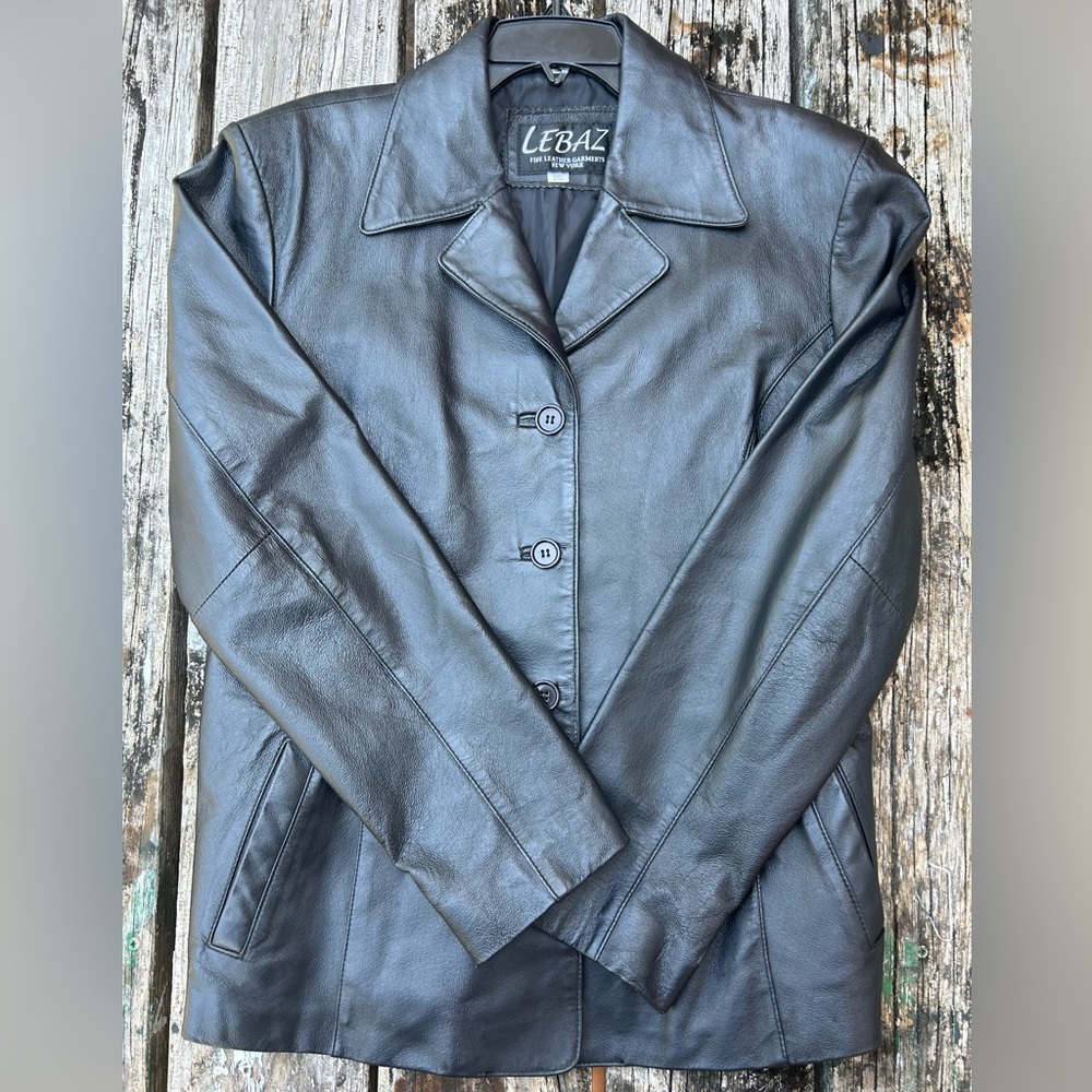 Lebaz Fine Leather Garments New York Womens Long Sleeve Black Leather Jacket 2XL